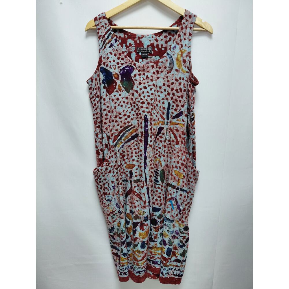 Spirit of Courage Cotton Batik Dress Multicolor Graphic Print Women Size Medium